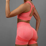 Спортивный костюм для йоги, фитнеса, тренировок, размер L-XL , цвет розовый