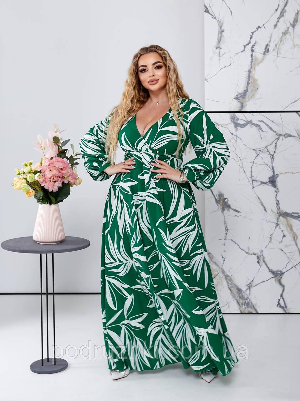 Дуже красива довга жіноча сукня з довгим рукавом Тканина софт Розміри 50-52,54-56,58-60,62-64, фото 1