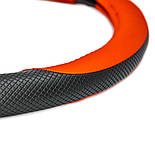 Чохол на кермо 40 см L чорно-червоний Elegant Plus EL 105 481, фото 2