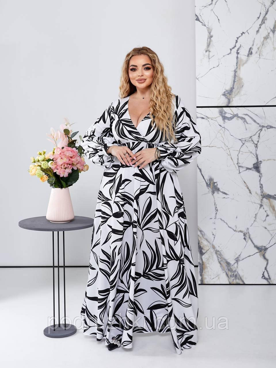 Дуже красива довга жіноча сукня з довгим рукавом Тканина софт Розміри 50-52,54-56,58-60,62-64, фото 1