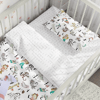 Детский комплект постельного белья Бязь Алфавит Для детей 1-3 лет Размер 105х140 см