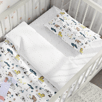 Детский комплект постельного белья Бязь Зоопарк Для детей 1-3 лет Размер 105х140 см