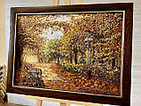 Картина пейзаж з бурштину Осінь в парку, картина з бурштина Осінь в парку 50*70 см, фото 3