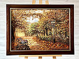 Картина пейзаж з бурштину Осінь в парку, картина з бурштина Осінь в парку 50*70 см, фото 4