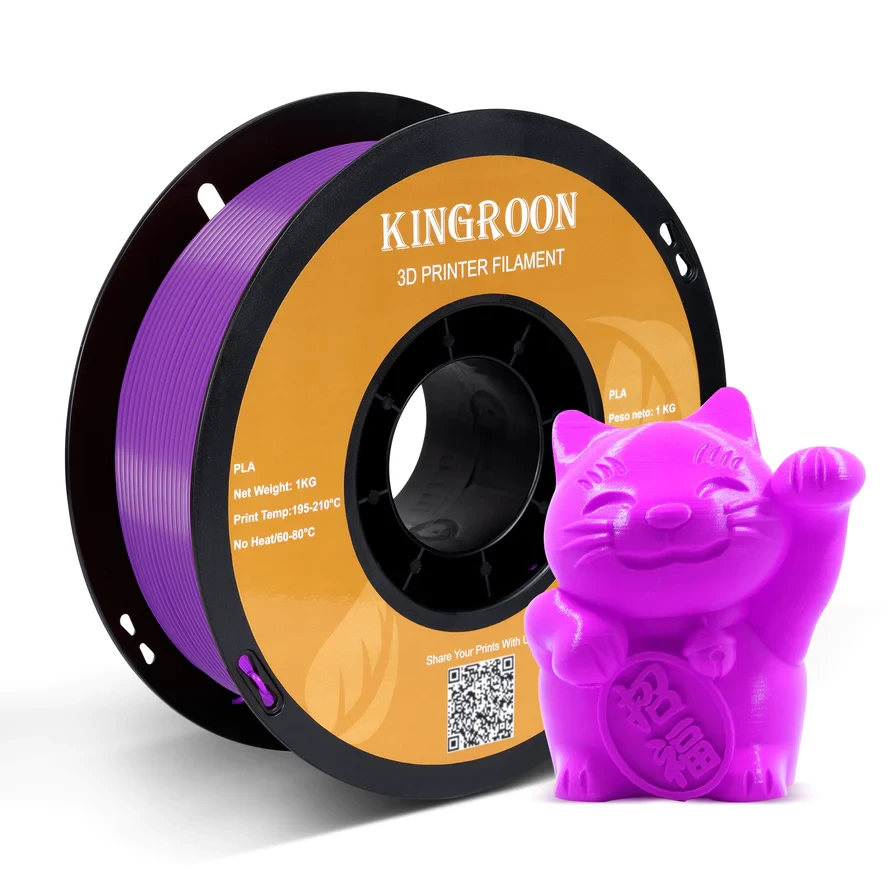 Пластик KINGROON PLA Purple (NPLA009), 1.75мм, 1кг, Фіолетовий філамент для 3Д-друку
