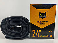 Велокамера 24х1.75 - 2.125 AV Black Cat. Камера для велосипеда, Велосипедная камера