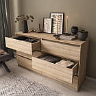 Комод у кольорі дуб сонома 6 ящиків для спальні 140*75*40 см, фото 2