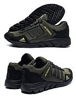 Чоловічі літні кросівки сітка Adidas (Адідас) Terrex, кеди повсякденні чорні хакі. Чоловіче взуття