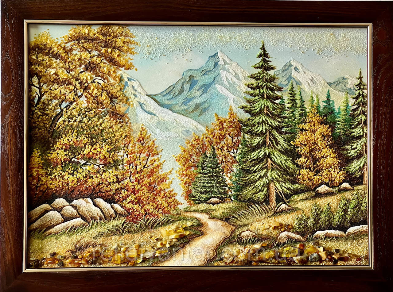 Великий пейзаж з бурштину "Гірський пейзаж", фото 1