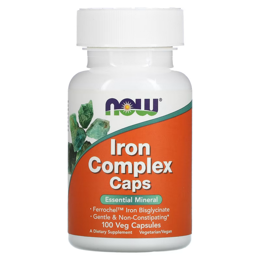 Комплекс заліза - Полегшення менопаузи / Iron Complex Caps, Now Foods, 100 Veg Capsules