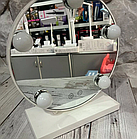 Косметичне кругла дзеркало для макіяжу з підсвічуванням 5LED JX-526, фото 2
