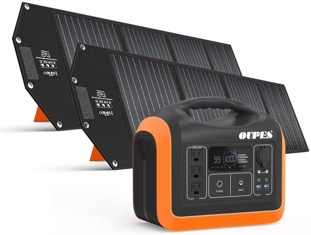 Портативна електростанція SOUOP UPP-1200 (310000 mAh) з 2 сонячними панелями по 100 Вт, фото 1