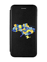 Чехол-книжка с рисунком для Samsung Galaxy A05s (A057) Черный :: Карта Украины (принт 261)
