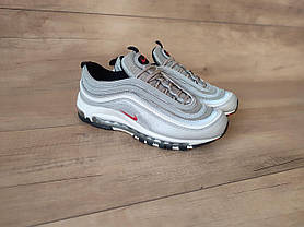 Nike Air Max *97 GREY Кросівки текстиль СІРНІ зі світловідбивними елементами, фото 3
