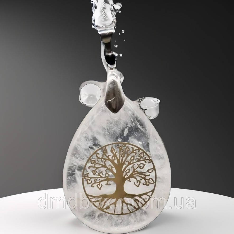 Кулон-амулет из белого кварца дерево жизни "Иггдрасиль" - фото 1 - id-p2126093797
