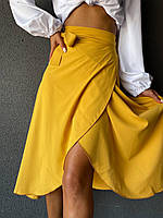 Красивая яркая летняя женская юбка на запах, софт, разные цвета 42-46; 48-52