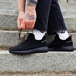 Кросівки в сти-лі Adidas Yeezy Boost чорні 43 27.5 см