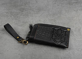 Міні-гаманець кардхолдер на блискавці 'Тризуб'
