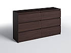 Комод на 6 ящиків для спальні у кольорі венге 140*75*40 см, фото 3