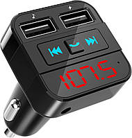 FM-передатчик Uekars Bluetooth, адаптер автомобильного радио с двумя портами USB