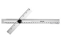 Кутник алюмінієвий YATO з 2-х лінійок, з метричними і дюймовими шкалами, l= 600 x 360 мм [6/24] Shvidko -