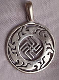 Дунія в Сонячному колі слов`янський оберіг з срібла 925 проби, фото 2