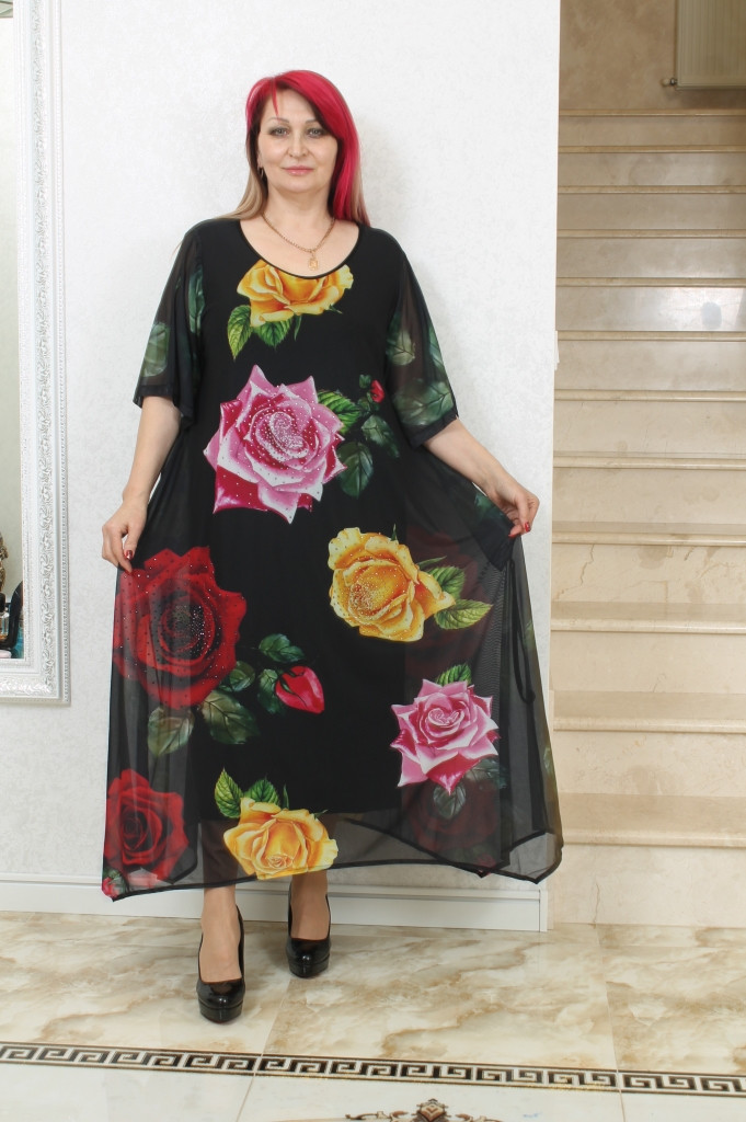 Турецьке літнє довге плаття Pompadur великих розмірів 52-66