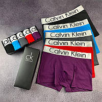 Комплект мужских трусов боксеров Calvin Klein Steel (хлопок 93%), 5 шт XL