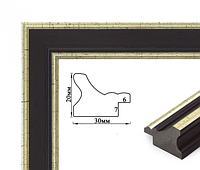 Багетная рамка (темное дерево в обрамлении, 3 см) 40х50