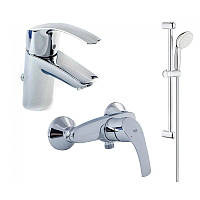 Комплект смесителей для ванной из латуни Grohe Eurosmart New хром