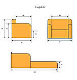 Мягкое кресло-кровать Эльф-80 раскладное 80х195 см коричневое, фото 2