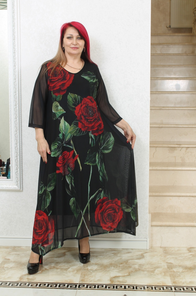 Турецьке літнє довге плаття Pompadur великих розмірів 52-66