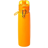Бутылка силикон Tramp Оранжевый 700 мл, Спортивная бутылка из пищевого силикона SNAP