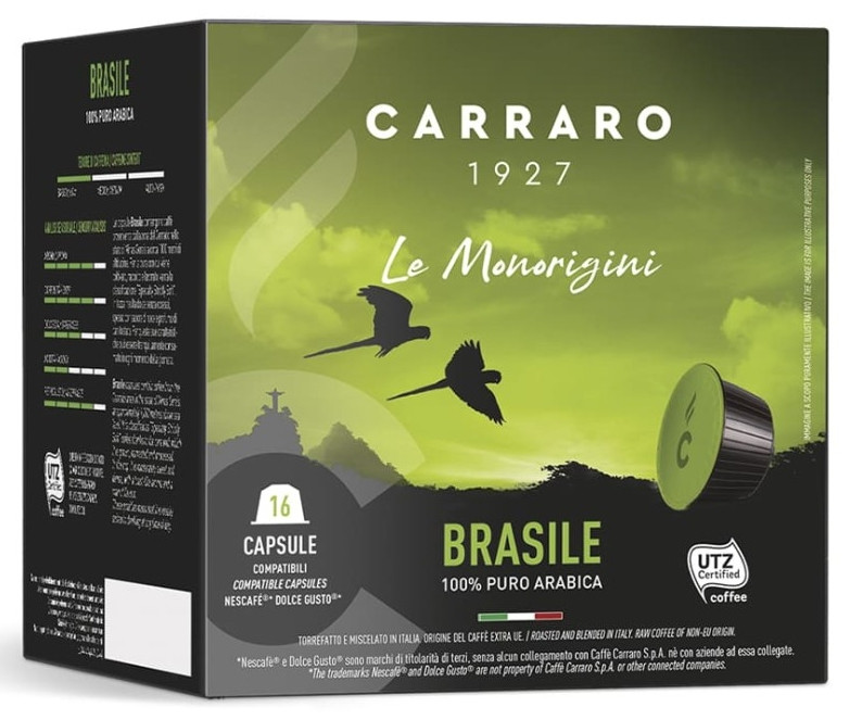 Кава в капсулах Dolce Gusto Carraro Brasile 16шт Італія (Carraro Brazil, Cararro Brasile Brazil)