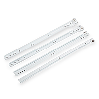 Напрямні роликові DC L=350 мм білі металеві меблеві для ящиків