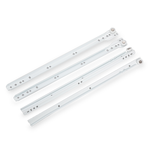Направляющие роликовые DC L=450 мм белые мебельные металлические для ...