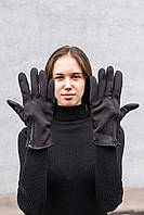 Перчатки женские Gloves Softshell черные, сенсорные перчатки, зимние теплые перчатки TRICON