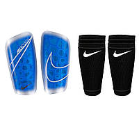 Защитные футбольные щитки с держателями Nike Mercurial Lite blue