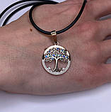 Срібний кулон Дерево Життя з золотом 0697, фото 3