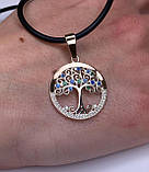 Срібний кулон Дерево Життя з золотом 0697, фото 2
