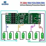 Плата BMS 7S 30A 29,4v (29,4 вольт 30 ампер), Li-Ion, з балансування, фото 2