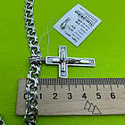 Комплект срібний чорнений ланцюжок бісмарк з натільним хрестиком 925 проба, фото 4