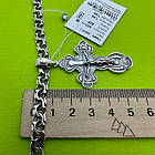 Комплект срібний чорнений ланцюжок бісмарк з натільним хрестиком 925 проба, фото 5