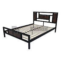 Кровать двуспальная с ламелями ADEL 140х200 Оксид / Чорний мат