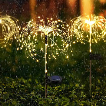 Ліхтар садовий "Феєрверк" на сонячній батареї 1шт, 120LED, ShowTime / Газонний світильник