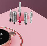 Рожевий фрезер BQ-107 на акумуляторі, 50 Вт - 35000 об/хв. для манікюру та педикюру, фото 3