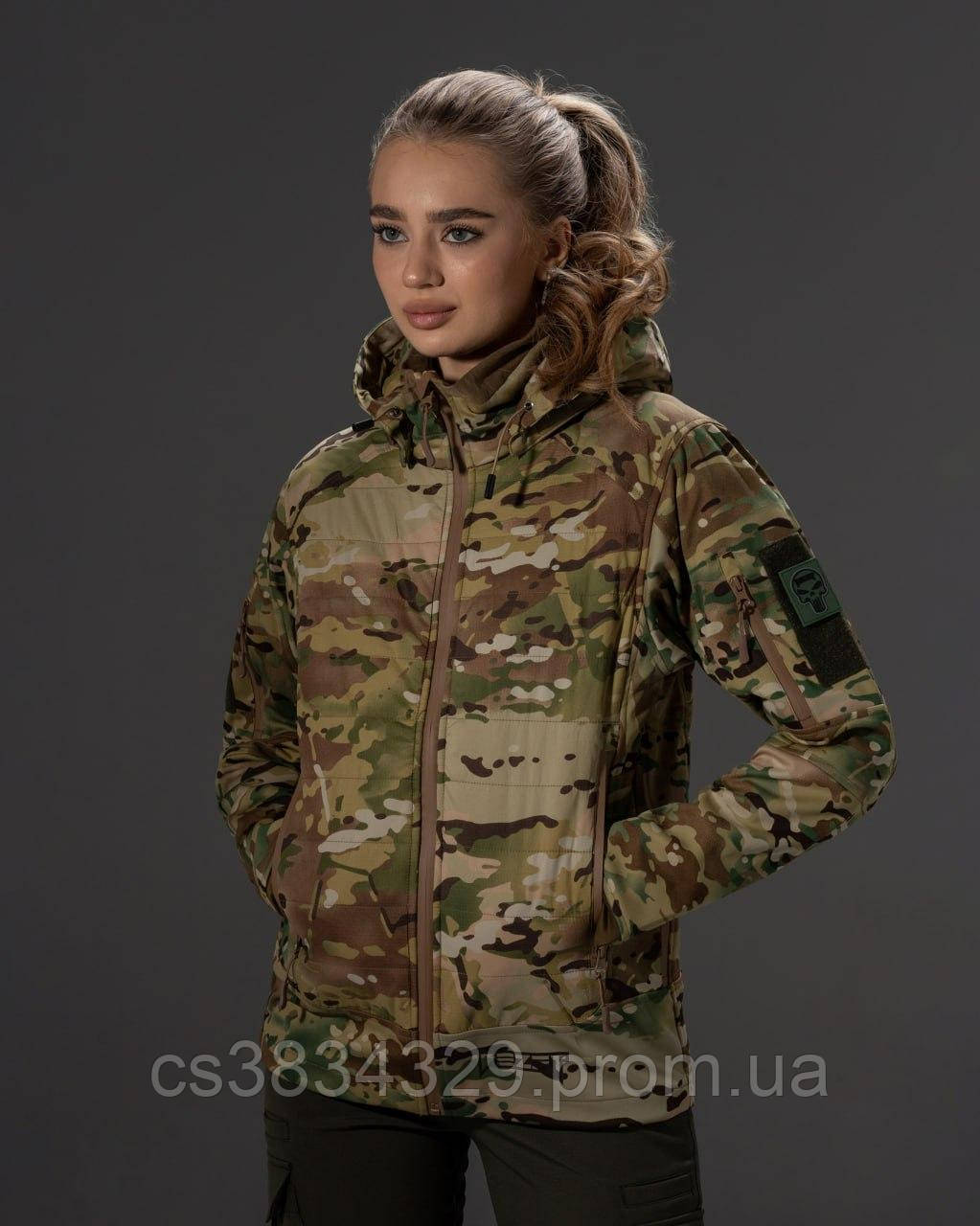 Куртка жіноча тактична BEZET Phantom Мультикам, військова куртка жіноча камуфляж