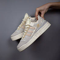 Жіночі кросівки Adidas Forum 84 Low Off white Grey Beige женские кроссовки адидас форум серые