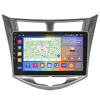 Штатная магнитола Lesko для Hyundai Accent IV 2010-2017 экран 10" 4/64Gb CarPlay 4G Wi-Fi GPS Prime