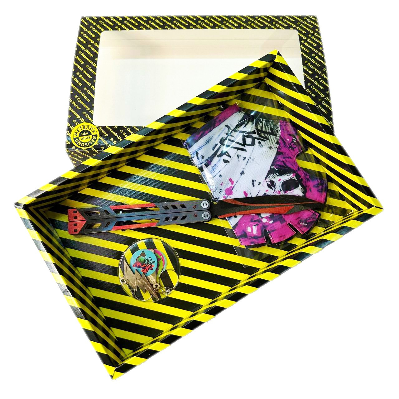 Набір іграшок STANDOFF 2 "Ніж Метелик Black Widow & Рукавиці Raider", дерев'яна іграшкова зброя, фото 1